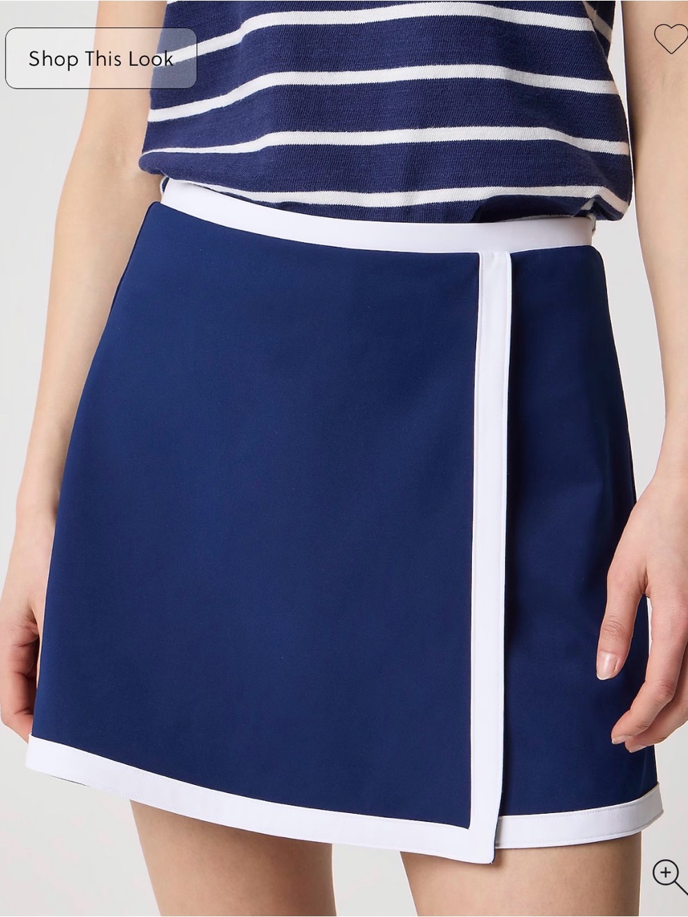 J. Crew Navy Blue Tennis Mini Skirt with White Piping - M